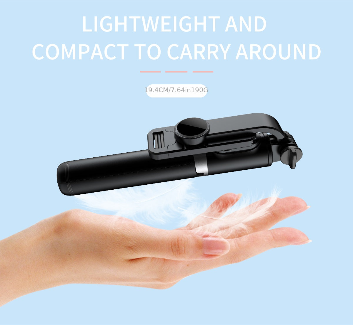 Perche selfie trépied 3‑en‑1 extensible – avec télécommande & rotation 360°