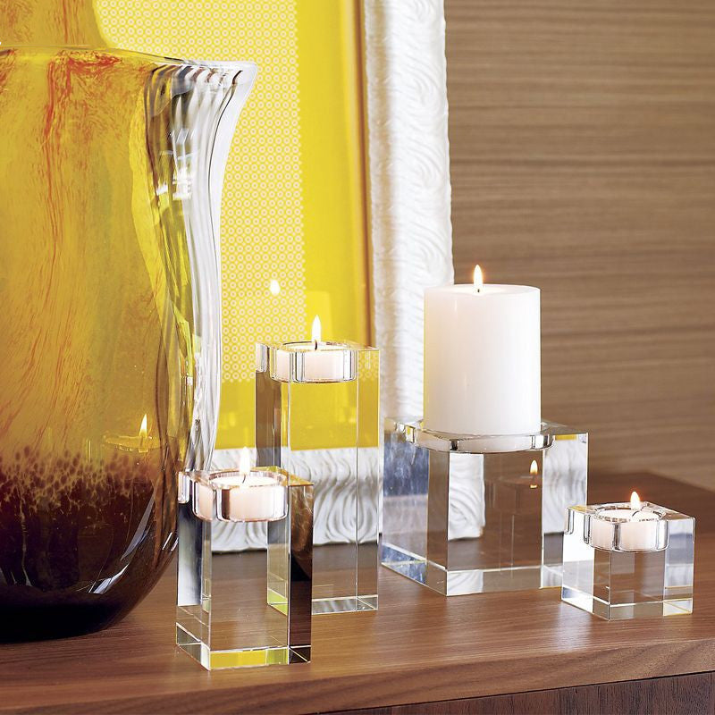 Bougeoir romantique en verre cristal – décoration de table & mariage