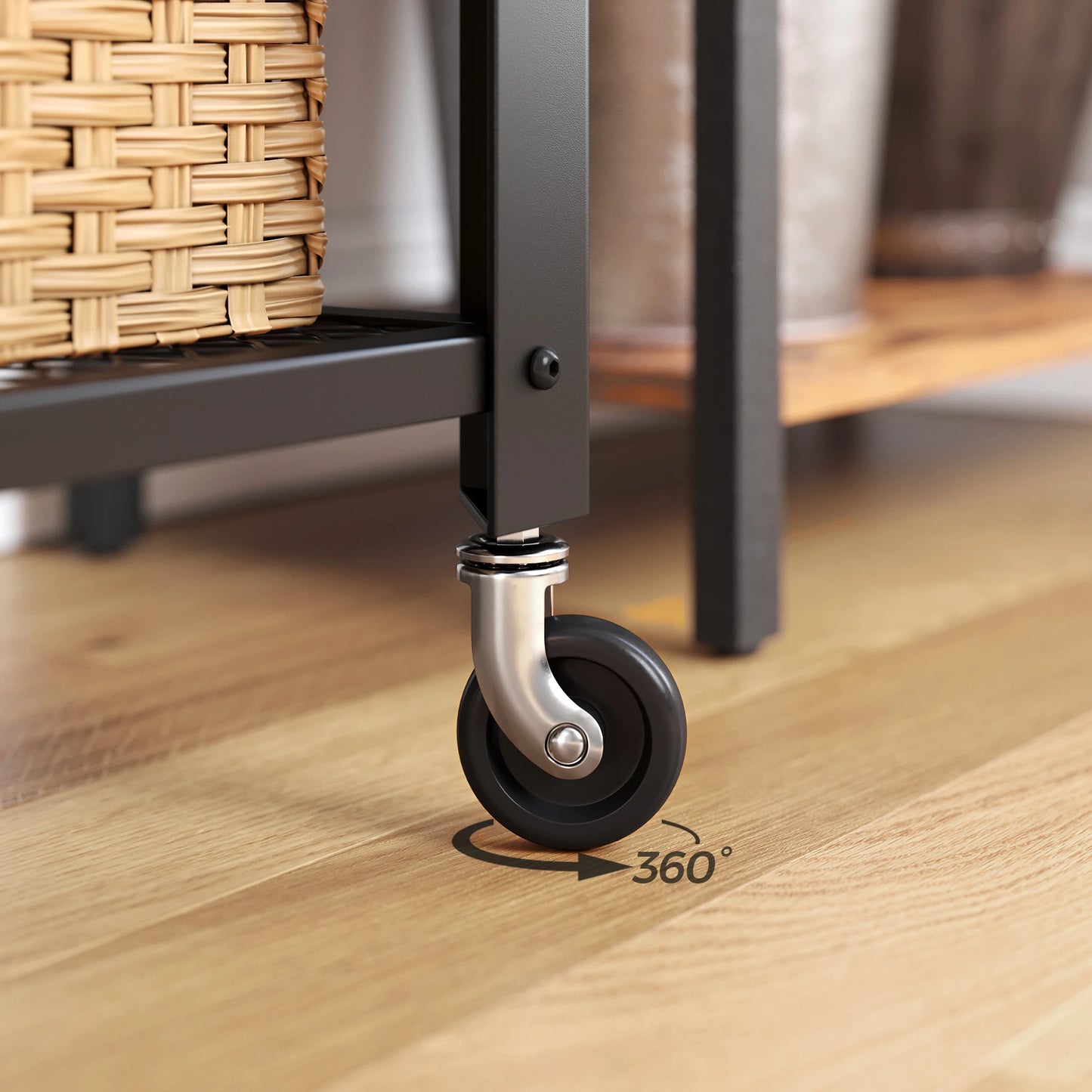 Chariot de service VASAGLE 3 niveaux – roulant & multifonction 60×76,5×40 cm