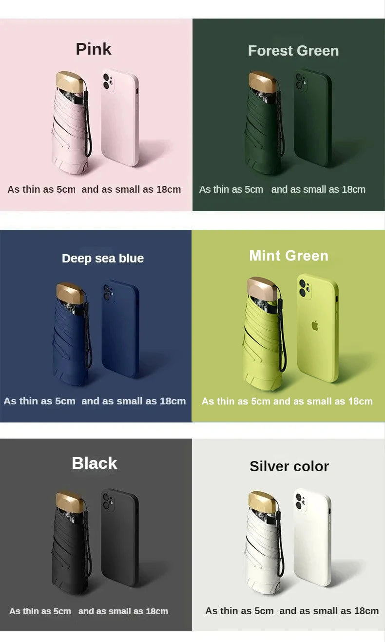 Mini parapluie de poche UV pliable (UPF 50+)