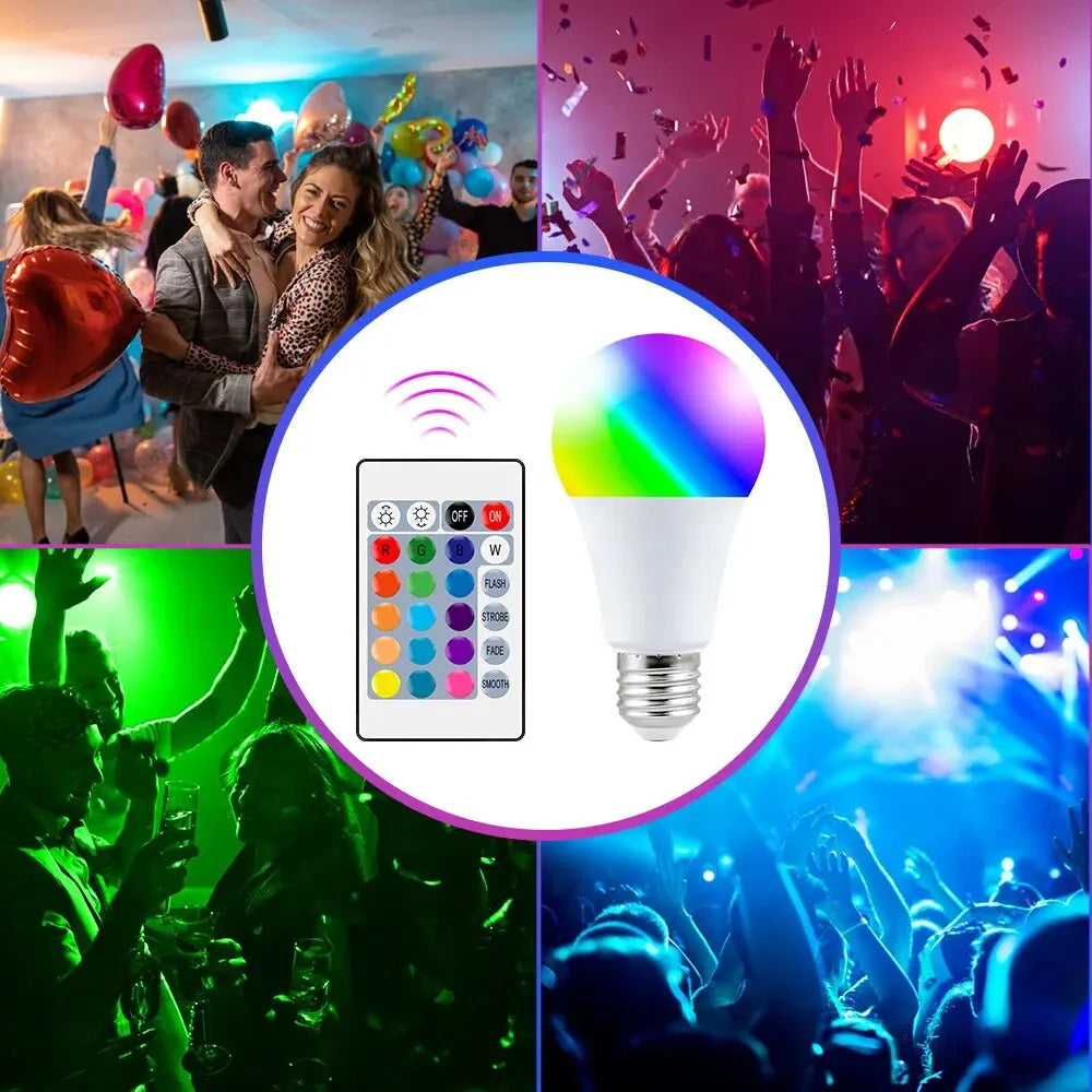 Ampoule LED RGB E27 – 16 couleurs + télécommande
