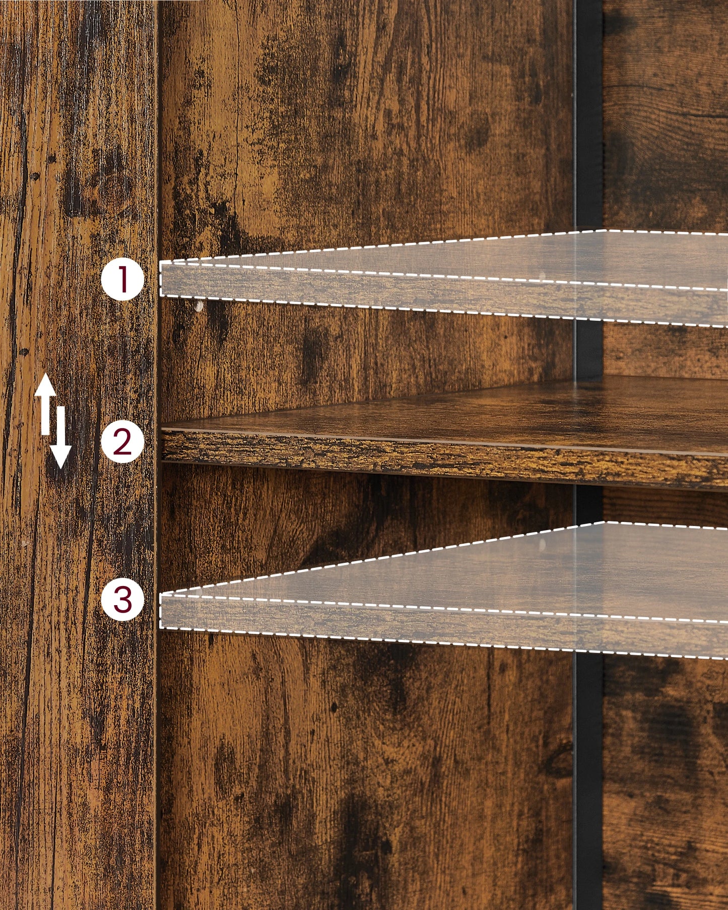 Armoire haute VASAGLE cuisine – étagères réglables & compartiments ouverts