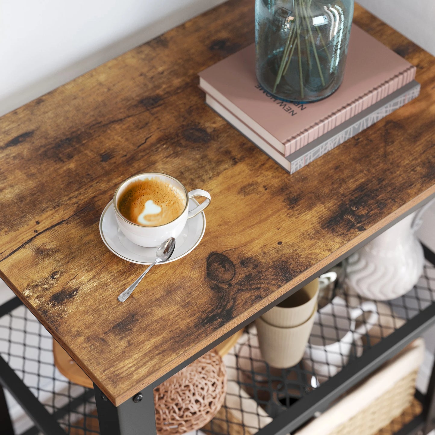 Chariot de service VASAGLE 3 niveaux – roulant & multifonction 60×76,5×40 cm