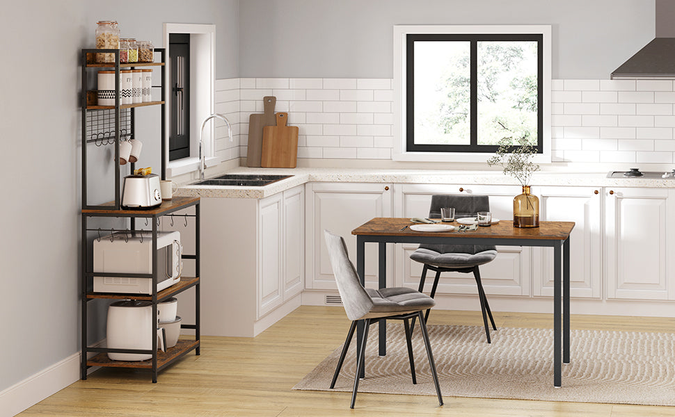 Table à manger VASAGLE 110×70 cm – bois & métal style industriel